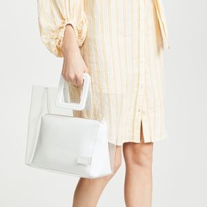 🆕STAUD Shirley Bag in Cream Croc Embossed